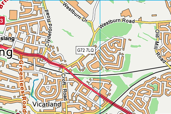 G72 7LQ map - OS VectorMap District (Ordnance Survey)