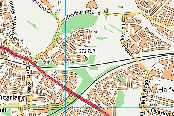 G72 7LR map - OS VectorMap District (Ordnance Survey)