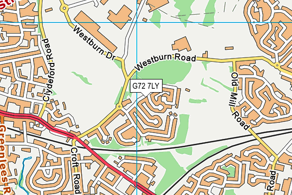 G72 7LY map - OS VectorMap District (Ordnance Survey)