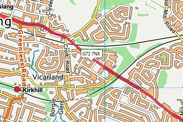 G72 7NX map - OS VectorMap District (Ordnance Survey)