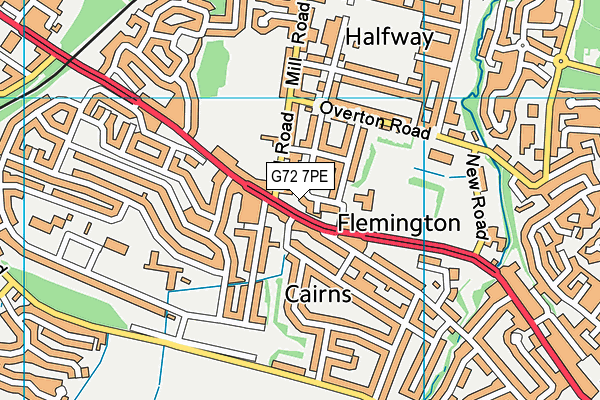 G72 7PE map - OS VectorMap District (Ordnance Survey)