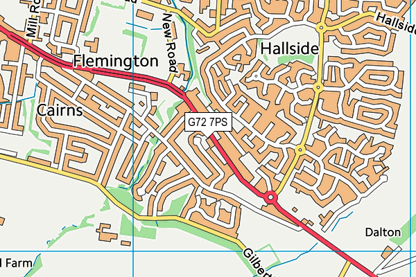 G72 7PS map - OS VectorMap District (Ordnance Survey)