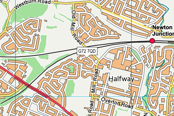 G72 7QD map - OS VectorMap District (Ordnance Survey)