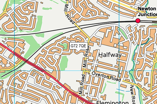 G72 7QE map - OS VectorMap District (Ordnance Survey)