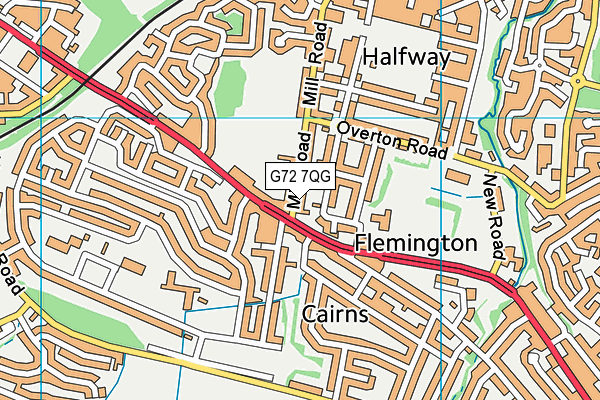 G72 7QG map - OS VectorMap District (Ordnance Survey)