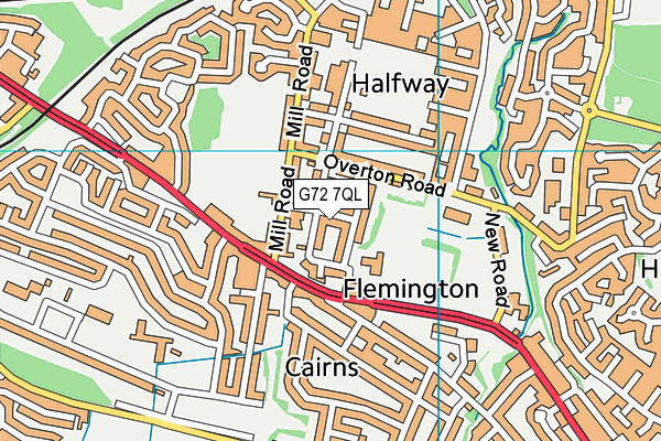 G72 7QL map - OS VectorMap District (Ordnance Survey)