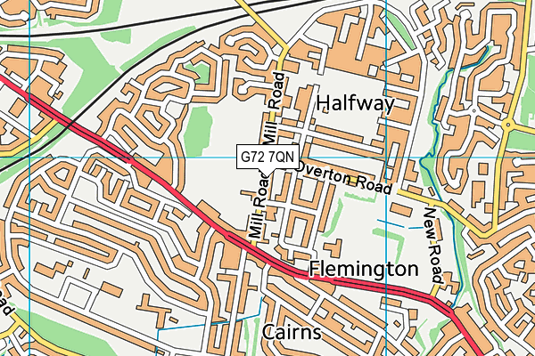 G72 7QN map - OS VectorMap District (Ordnance Survey)