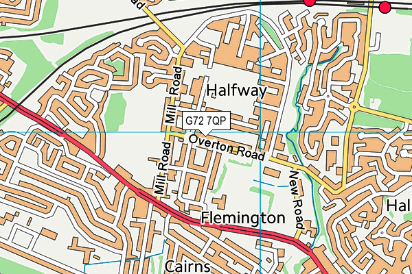 G72 7QP map - OS VectorMap District (Ordnance Survey)