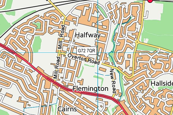 G72 7QR map - OS VectorMap District (Ordnance Survey)