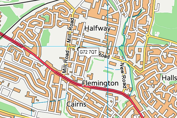 G72 7QT map - OS VectorMap District (Ordnance Survey)