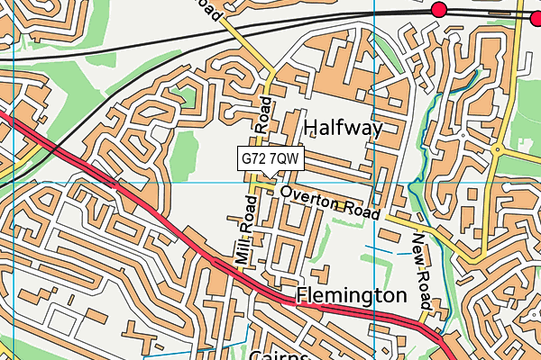 G72 7QW map - OS VectorMap District (Ordnance Survey)