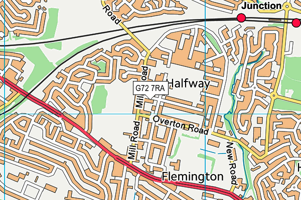 G72 7RA map - OS VectorMap District (Ordnance Survey)