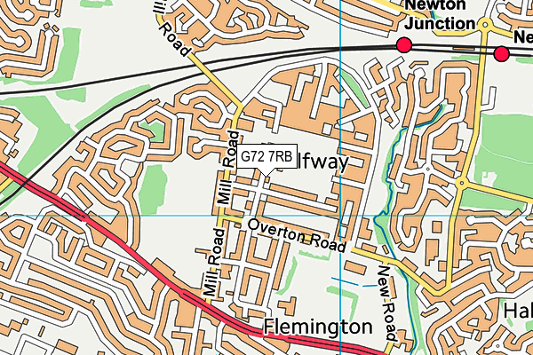 G72 7RB map - OS VectorMap District (Ordnance Survey)