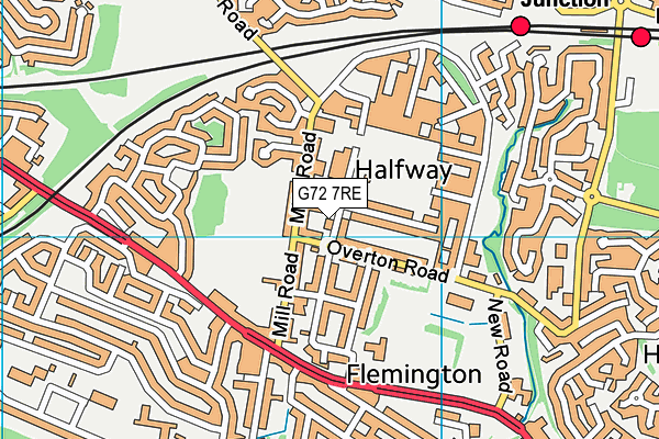 G72 7RE map - OS VectorMap District (Ordnance Survey)