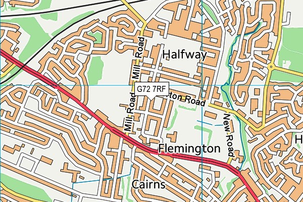 G72 7RF map - OS VectorMap District (Ordnance Survey)