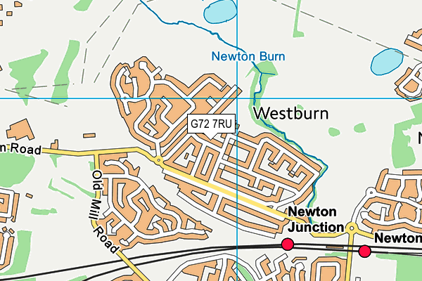 G72 7RU map - OS VectorMap District (Ordnance Survey)