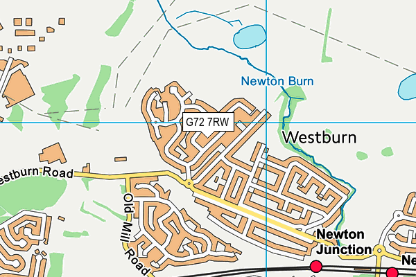 G72 7RW map - OS VectorMap District (Ordnance Survey)