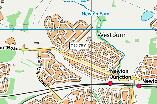 G72 7RY map - OS VectorMap District (Ordnance Survey)