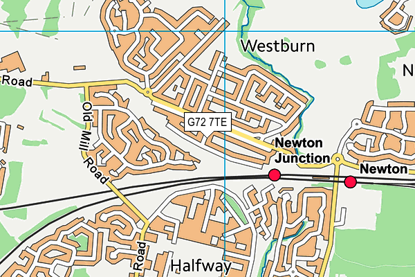 G72 7TE map - OS VectorMap District (Ordnance Survey)