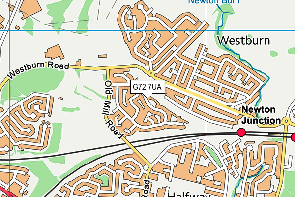 G72 7UA map - OS VectorMap District (Ordnance Survey)