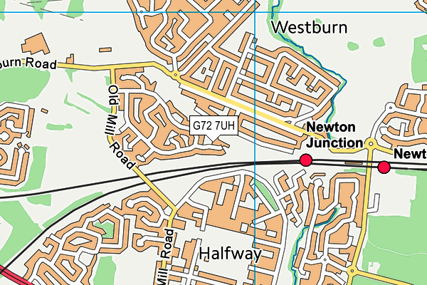 G72 7UH map - OS VectorMap District (Ordnance Survey)