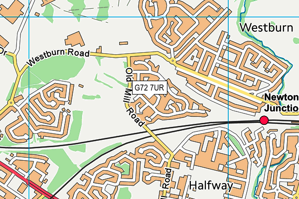 G72 7UR map - OS VectorMap District (Ordnance Survey)