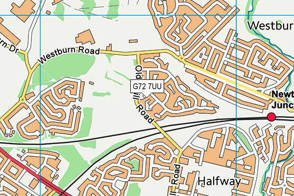 G72 7UU map - OS VectorMap District (Ordnance Survey)