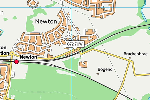 G72 7UW map - OS VectorMap District (Ordnance Survey)