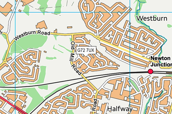 G72 7UX map - OS VectorMap District (Ordnance Survey)