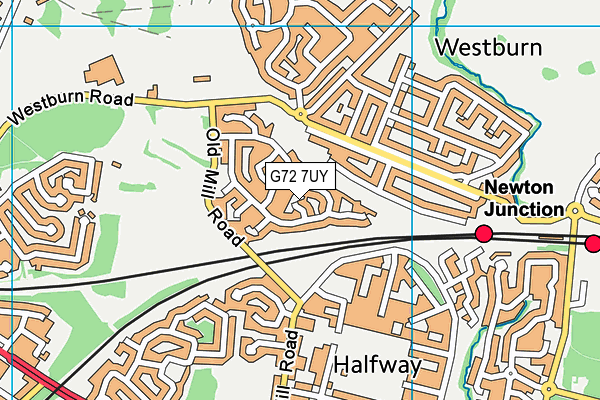 G72 7UY map - OS VectorMap District (Ordnance Survey)