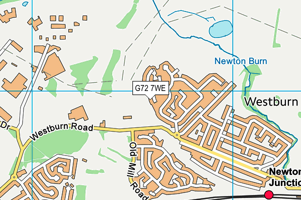 G72 7WE map - OS VectorMap District (Ordnance Survey)