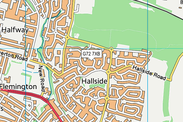 G72 7XB map - OS VectorMap District (Ordnance Survey)