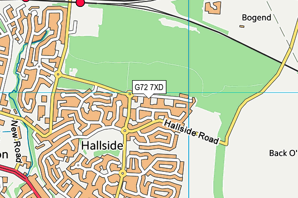 G72 7XD map - OS VectorMap District (Ordnance Survey)