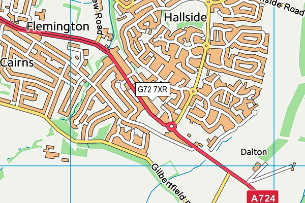 G72 7XR map - OS VectorMap District (Ordnance Survey)