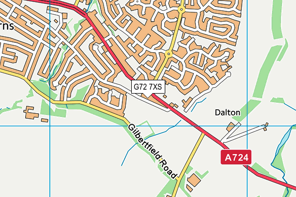 G72 7XS map - OS VectorMap District (Ordnance Survey)