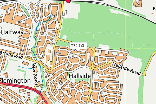 G72 7XU map - OS VectorMap District (Ordnance Survey)