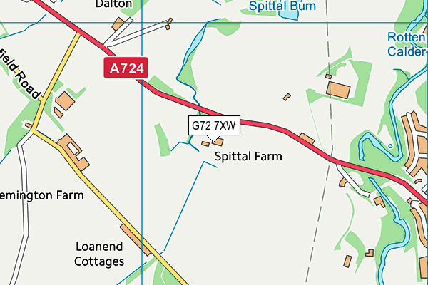 G72 7XW map - OS VectorMap District (Ordnance Survey)