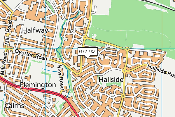 G72 7XZ map - OS VectorMap District (Ordnance Survey)