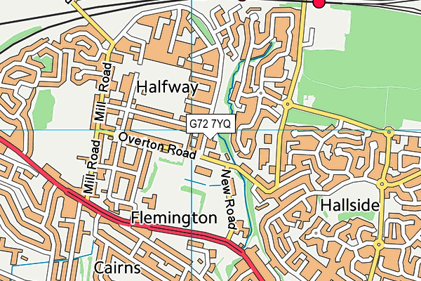 G72 7YQ map - OS VectorMap District (Ordnance Survey)