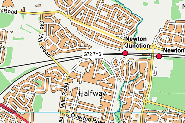 G72 7YS map - OS VectorMap District (Ordnance Survey)