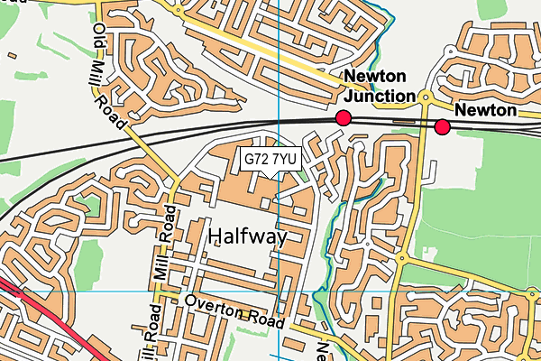 G72 7YU map - OS VectorMap District (Ordnance Survey)