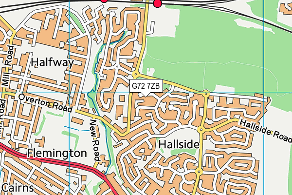 G72 7ZB map - OS VectorMap District (Ordnance Survey)