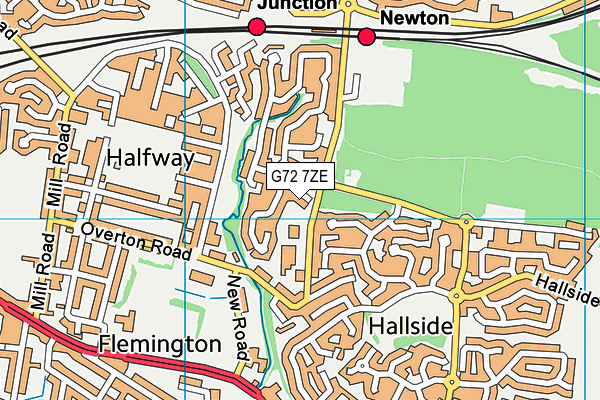 G72 7ZE map - OS VectorMap District (Ordnance Survey)