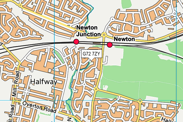 G72 7ZY map - OS VectorMap District (Ordnance Survey)