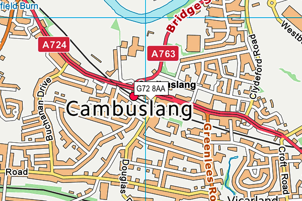 G72 8AA map - OS VectorMap District (Ordnance Survey)