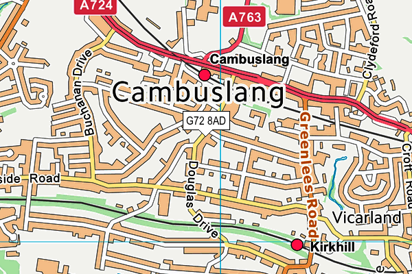 G72 8AD map - OS VectorMap District (Ordnance Survey)