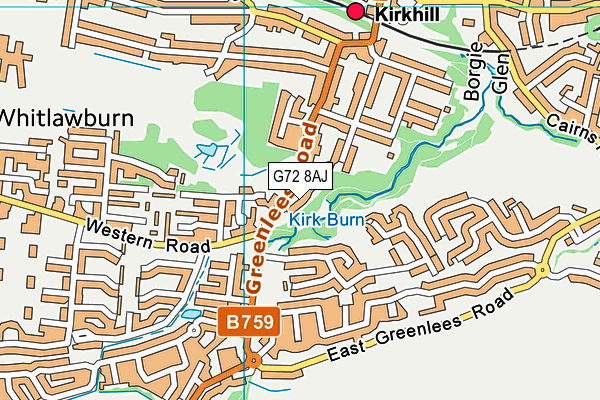 G72 8AJ map - OS VectorMap District (Ordnance Survey)