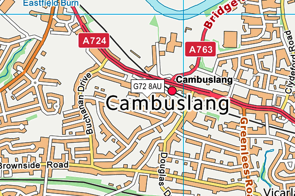 G72 8AU map - OS VectorMap District (Ordnance Survey)