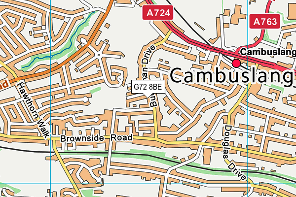 G72 8BE map - OS VectorMap District (Ordnance Survey)