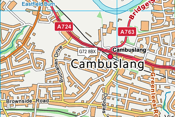 G72 8BX map - OS VectorMap District (Ordnance Survey)